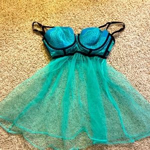 Victorias Secret Turquoise Toole Lingerie